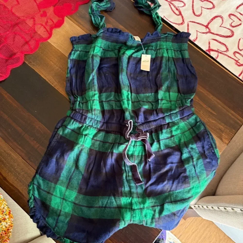 AERIE FLANNEL ROMPER NWT